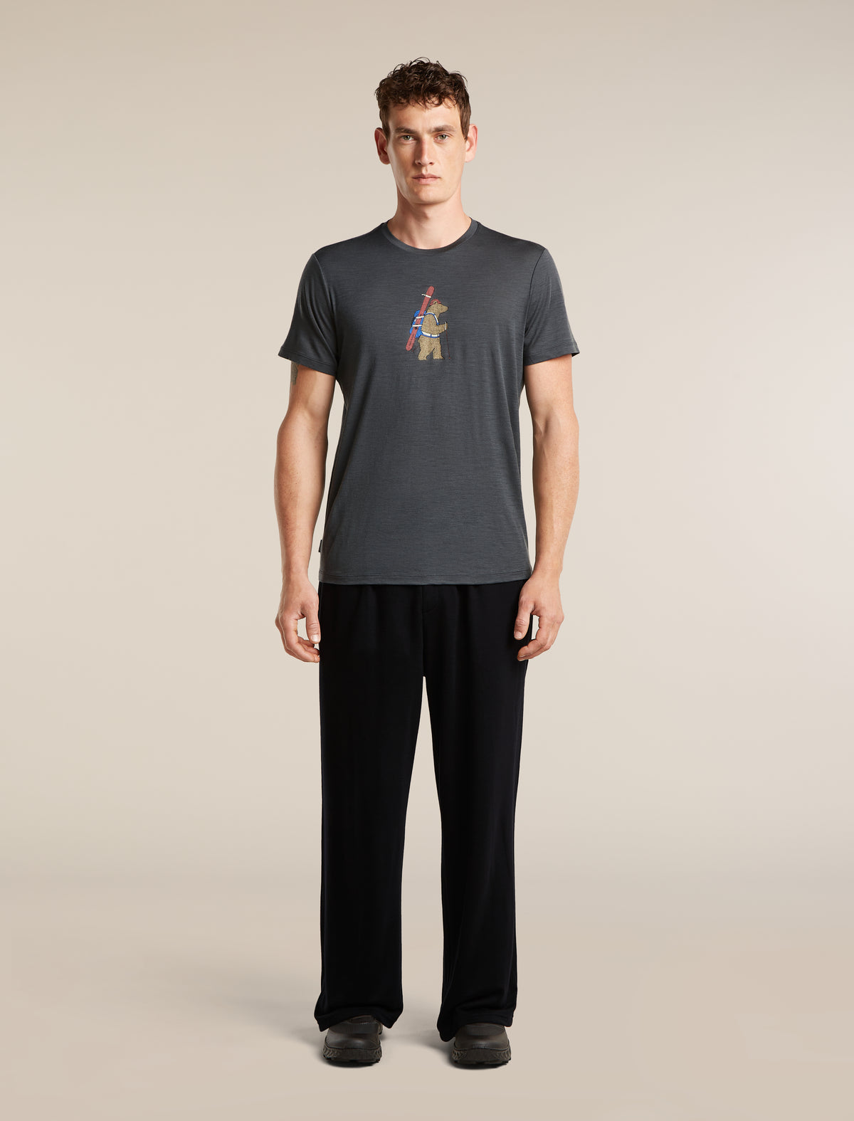 Men's Merino 150 Tech Lite Short Sleeve Tee Bear Tour Obsidian - 3