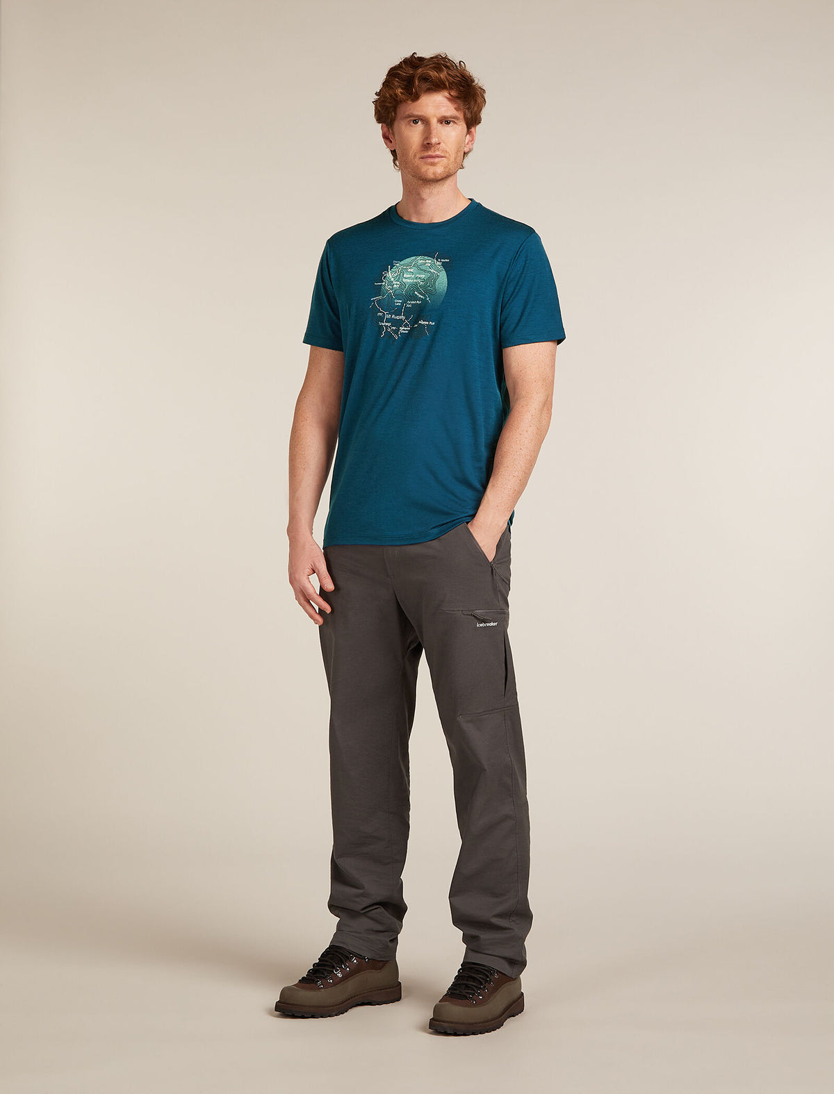 Men's Merino 150 Tech Lite Short Sleeve T-Shirt Ruapehu Round Atlantis - 3