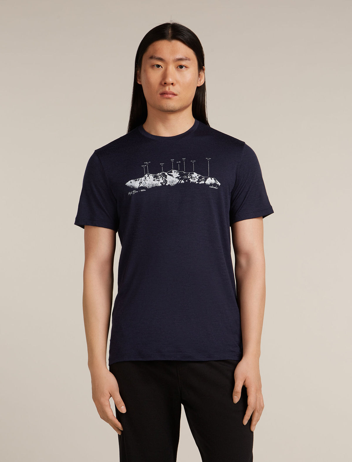 Men's Merino 150 Tech Lite Short Sleeve T-Shirt The Peaks Midnight Navy - 1