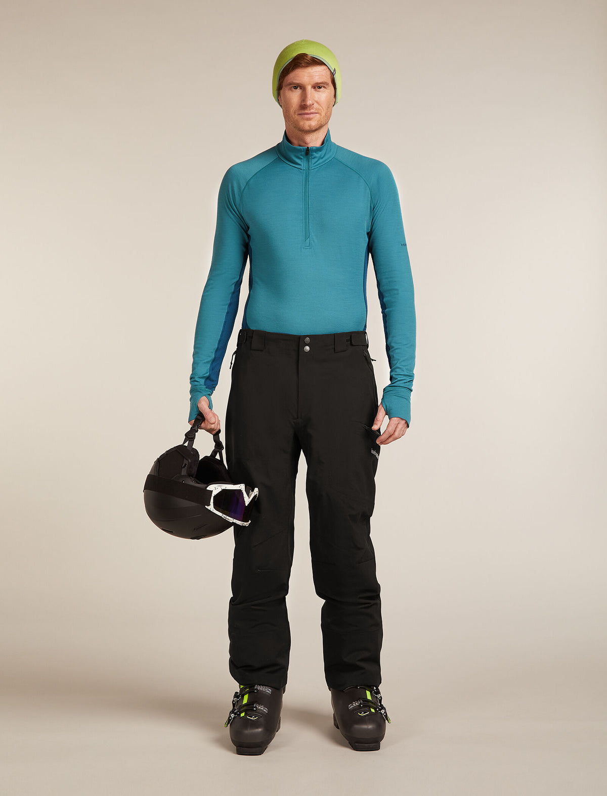 Men's Merino 200 ZoneKnit™ Long Sleeve Half Zip Thermal Top Atlantis/Topaz - 4