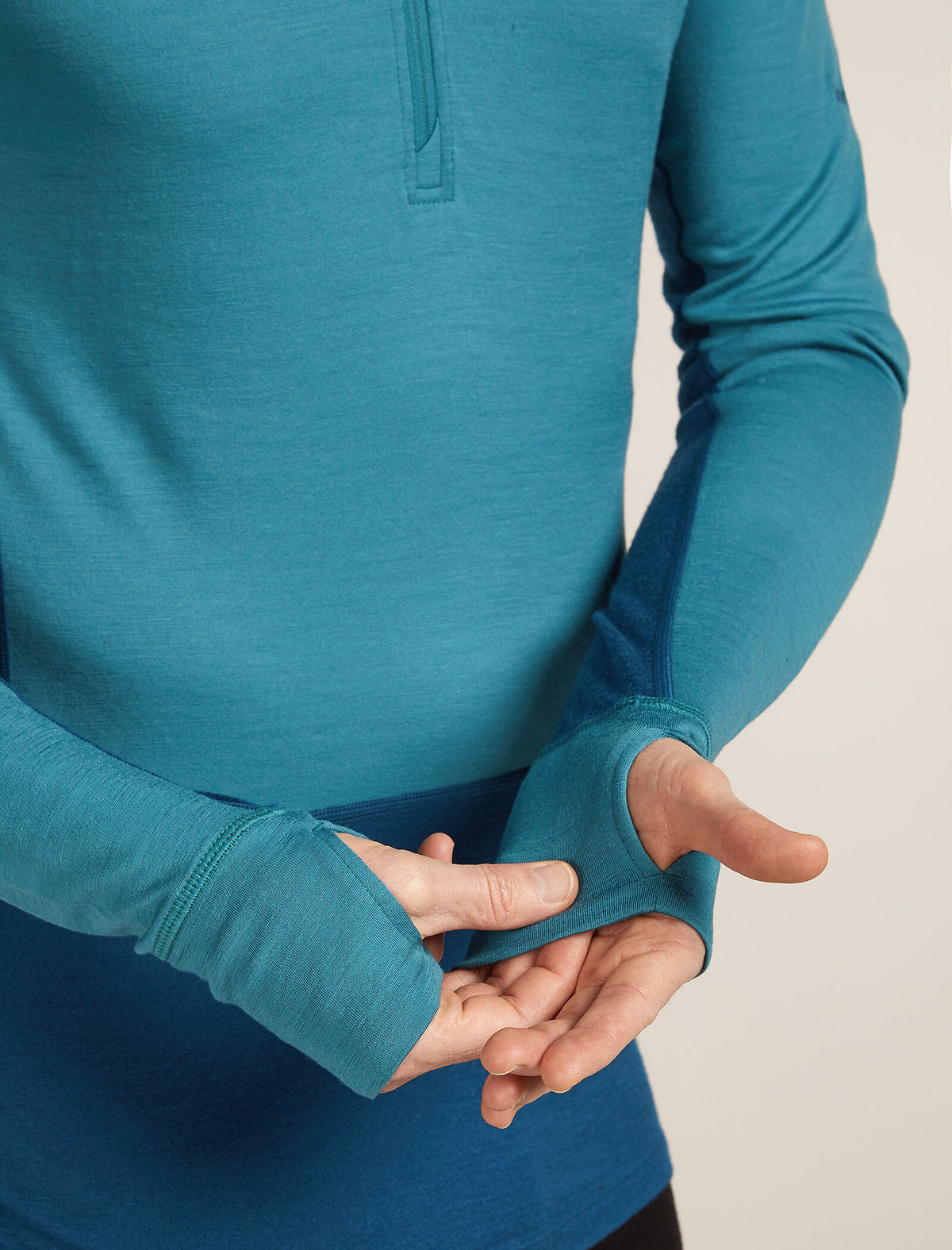 Men's Merino 200 ZoneKnit™ Long Sleeve Half Zip Thermal Top Atlantis/Topaz - 5