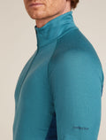 Men's Merino 200 ZoneKnit™ Long Sleeve Half Zip Thermal Top Atlantis/Topaz - 6