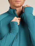 Men's Merino 200 ZoneKnit™ Long Sleeve Half Zip Thermal Top Atlantis/Topaz - 7