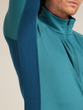 Men's Merino 200 ZoneKnit™ Long Sleeve Half Zip Thermal Top Atlantis/Topaz - 8