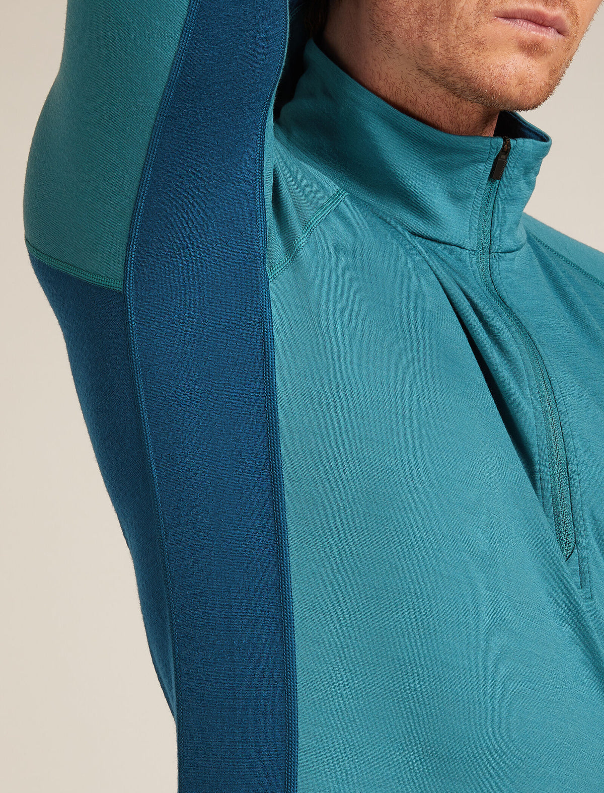 Men's Merino 200 ZoneKnit™ Long Sleeve Half Zip Thermal Top Atlantis/Topaz - 8