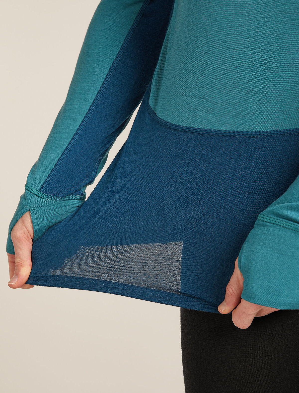 Men's Merino 200 ZoneKnit™ Long Sleeve Half Zip Thermal Top Atlantis/Topaz - 9
