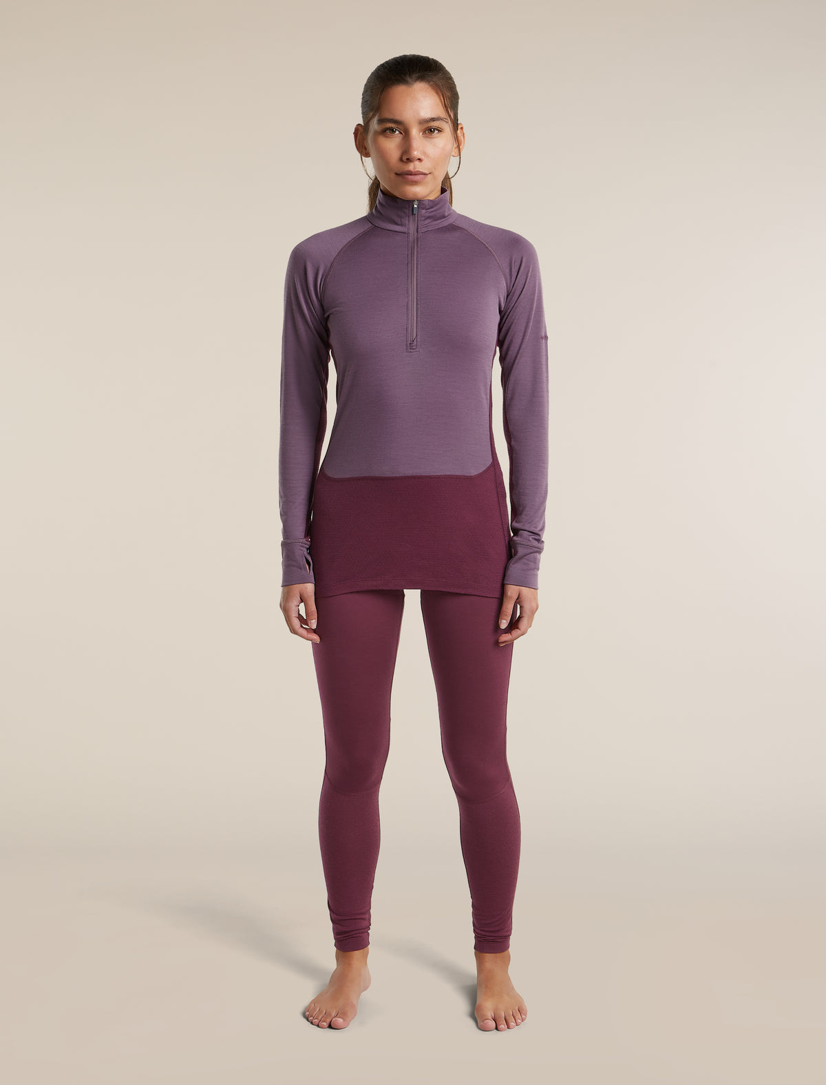 Women's Merino 200 ZoneKnit™ Long Sleeve Half Zip Dark Berry/Grey Plum - 3