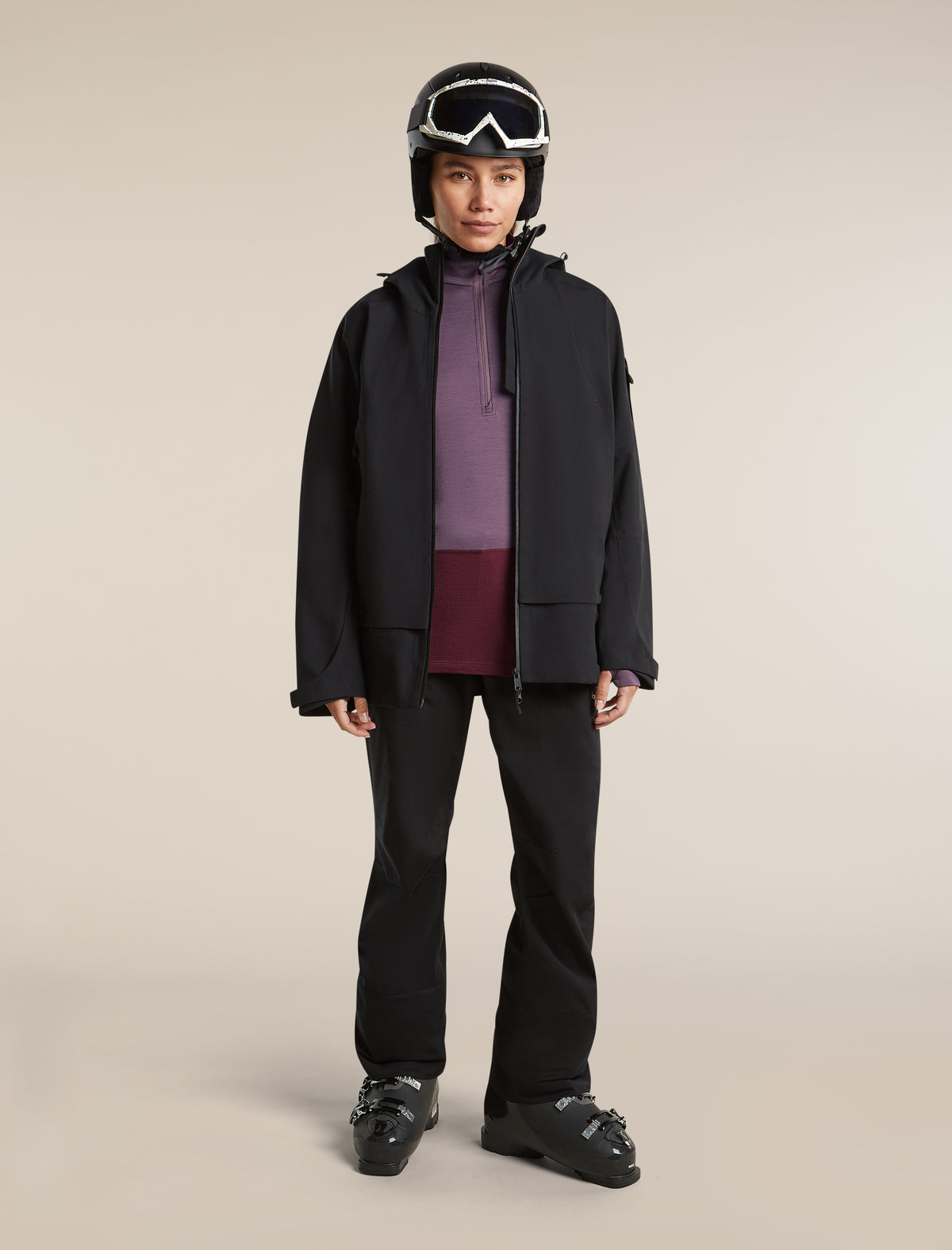Women's Merino 200 ZoneKnit™ Long Sleeve Half Zip Dark Berry/Grey Plum - 4