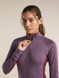 Women's Merino 200 ZoneKnit™ Long Sleeve Half Zip Dark Berry/Grey Plum - 6