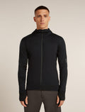 Men's Merino Blend 300 RealFleece™ Descender Long Sleeve Zip Hoodie Black - 1