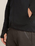 Men's Merino Blend 300 RealFleece™ Descender Long Sleeve Zip Hoodie Black - 7