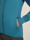 Men's Merino Blend 300 RealFleece™ Descender Long Sleeve Zip Hoodie Topaz/Atlantis - 7