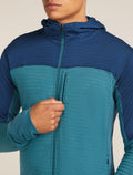 Men's Merino Blend 300 RealFleece™ Descender Long Sleeve Zip Hoodie Topaz/Atlantis - 8