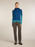 Women's Merino Blend 300 RealFleece™ Descender Long Sleeve Zip Hoodie Topaz/Atlantis - 3