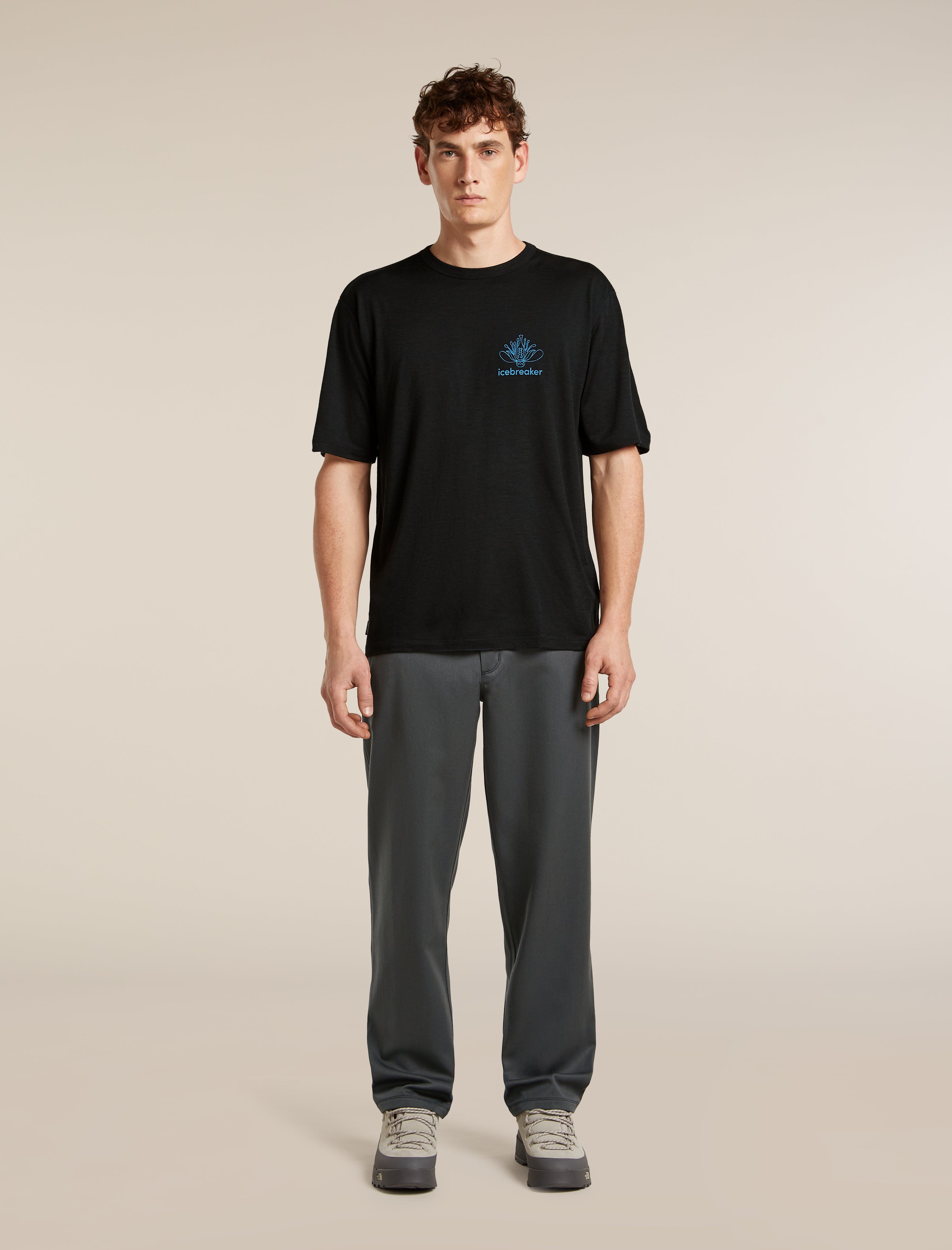 Icebreaker W TECH MERINO PANTS M ウールパンツ Men's Merino Blend Cotton Twill Wander Pants Obsidian/black