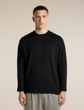 Unisex Merino 150 Long Sleeve Tee Stripe Black - 1