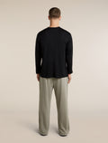 Unisex Merino 150 Long Sleeve Tee Stripe Black - 10