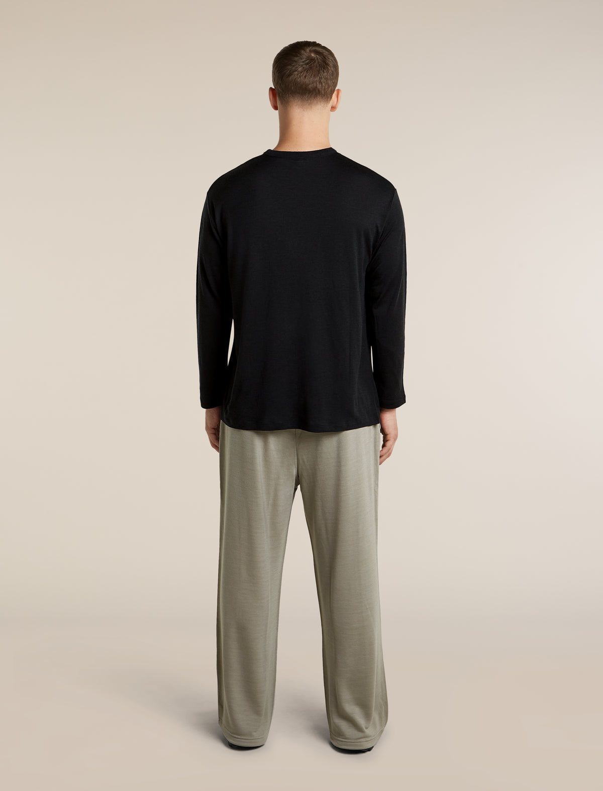 Unisex Merino 150 Long Sleeve Tee Stripe Black - 10