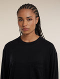 Unisex Merino 150 Long Sleeve Tee Stripe Black - 11