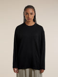 Unisex Merino 150 Long Sleeve Tee Stripe Black - 2