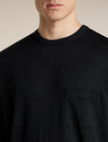 Unisex Merino 150 Long Sleeve Tee Stripe Black - 13