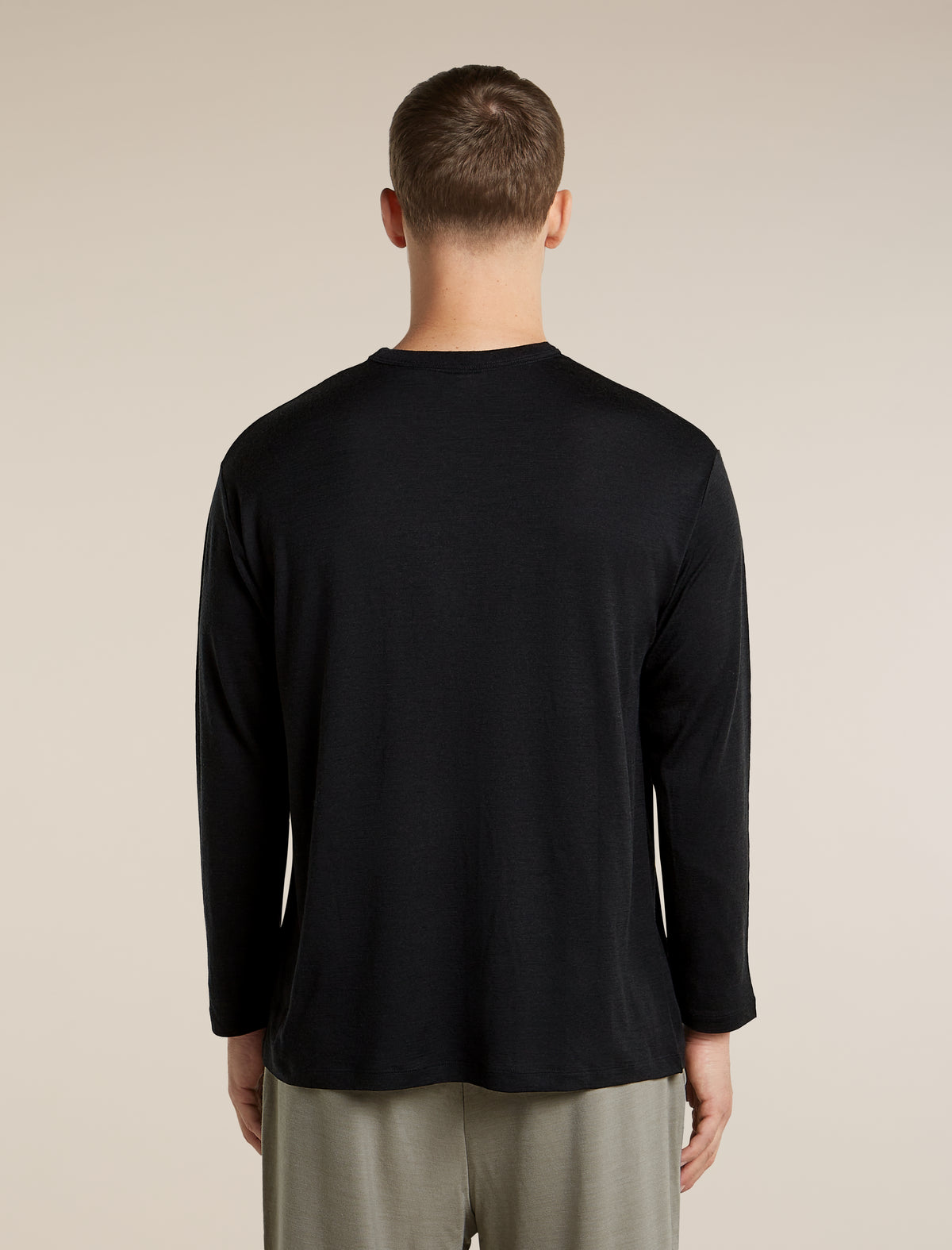 Unisex Merino 150 Long Sleeve Tee Stripe Black - 3