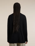 Unisex Merino 150 Long Sleeve Tee Stripe Black - 4
