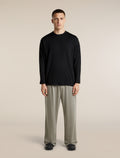 Unisex Merino 150 Long Sleeve Tee Stripe Black - 5