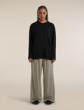Unisex Merino 150 Long Sleeve Tee Stripe Black - 6