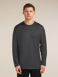 Unisex Merino 150 Long Sleeve Pocket Tee Obsidian - 1