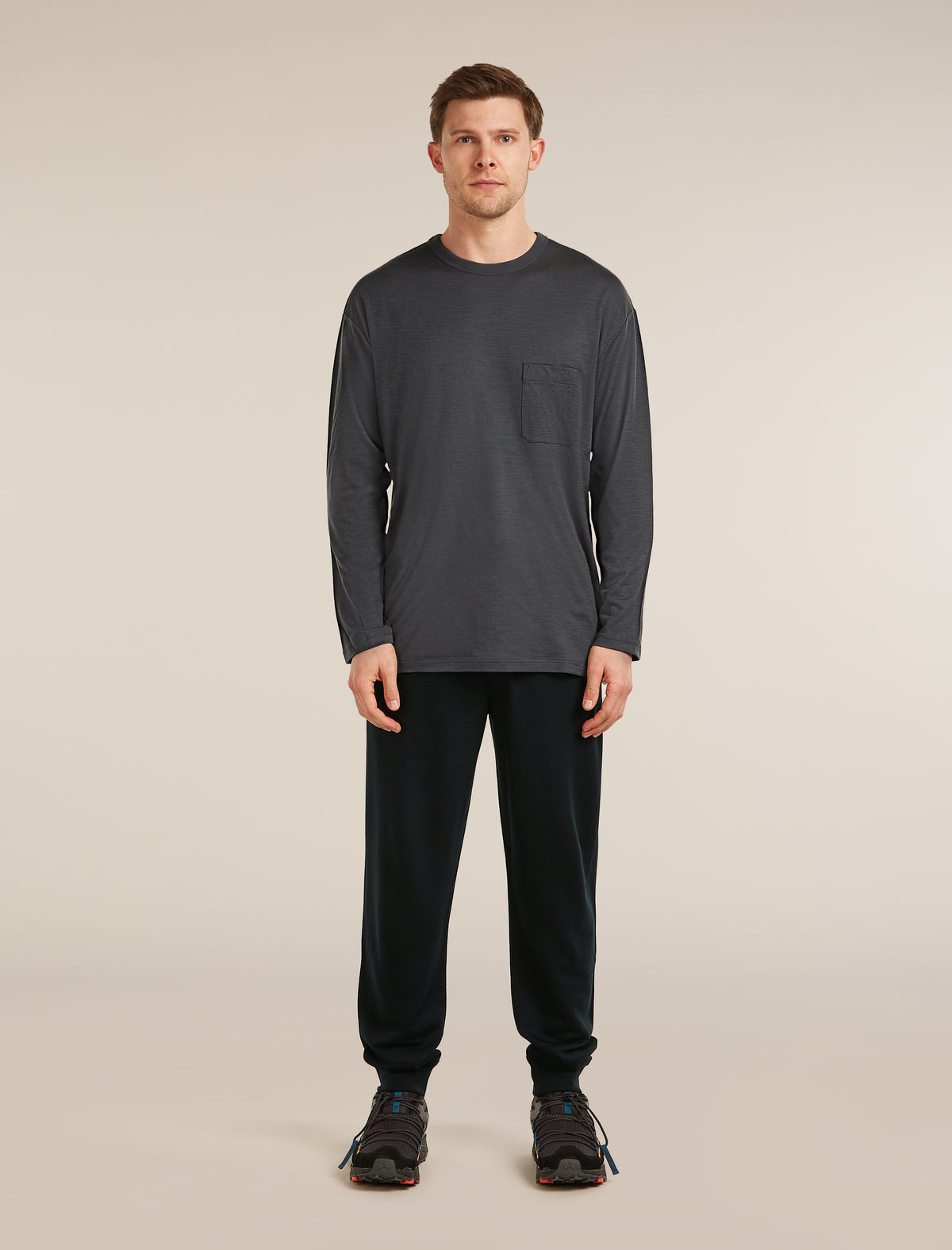 Unisex Merino 150 Long Sleeve Pocket Tee Obsidian - 3