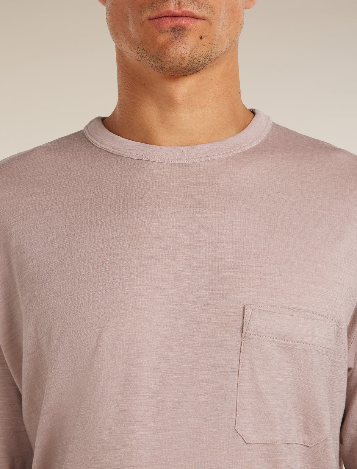Unisex Merino 150 Long Sleeve Pocket Tee Pink quartz - 5