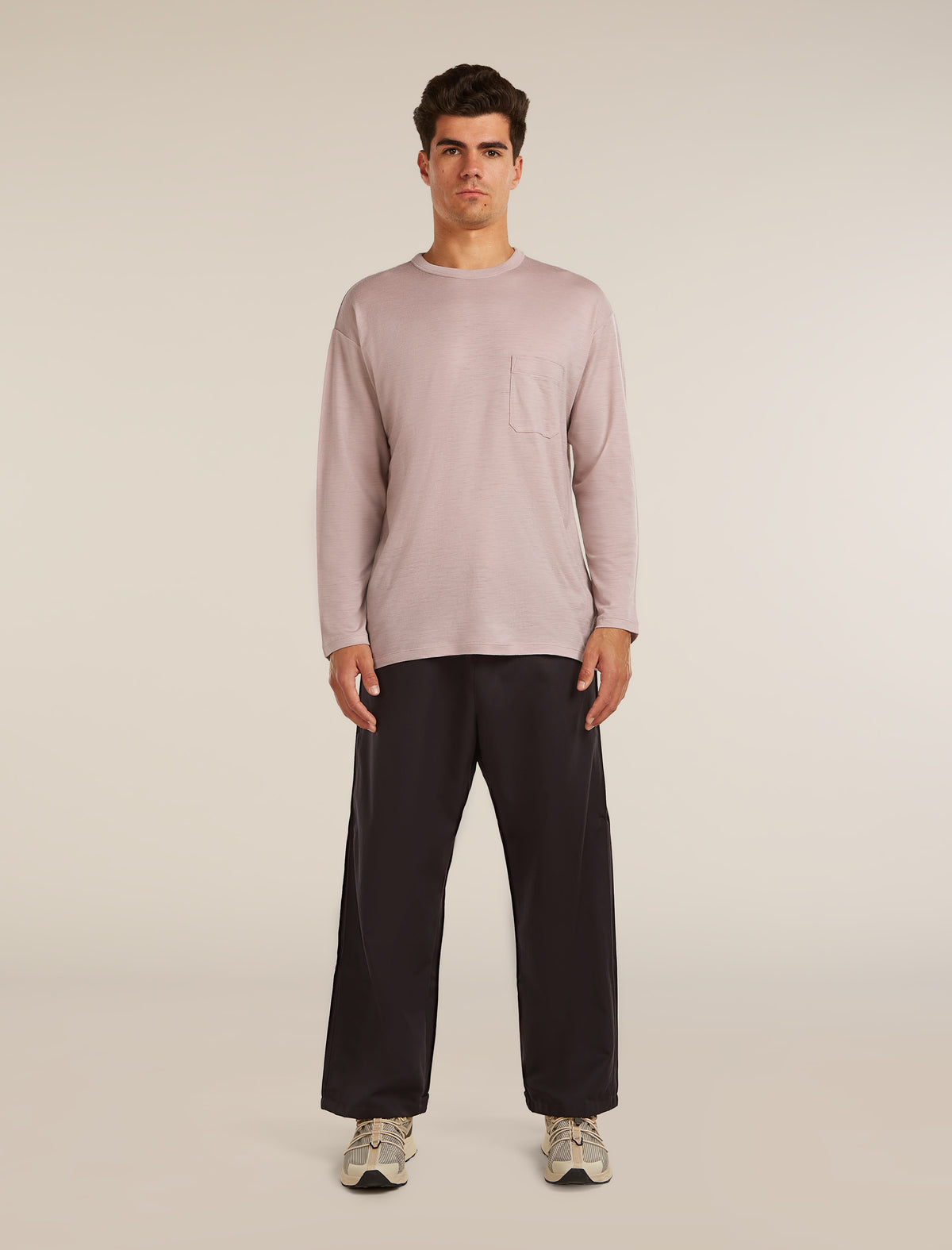 Unisex Merino 150 Long Sleeve Pocket Tee Pink quartz - 3