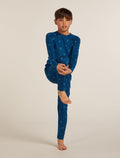 Kids’ Merino 200 Oasis Thermal Leggings Snow Day Atlantis/Topaz - 4