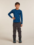 Kids’ Merino 200 Oasis Long Sleeve Crewe Thermal Top Snow Day Atlantis/Topaz - 3