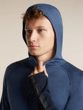 Men's Merino 200 Oasis+ Long Sleeve Thermal Half Zip Hoodie Midnight Navy/Dawn/Jet Heather - 8