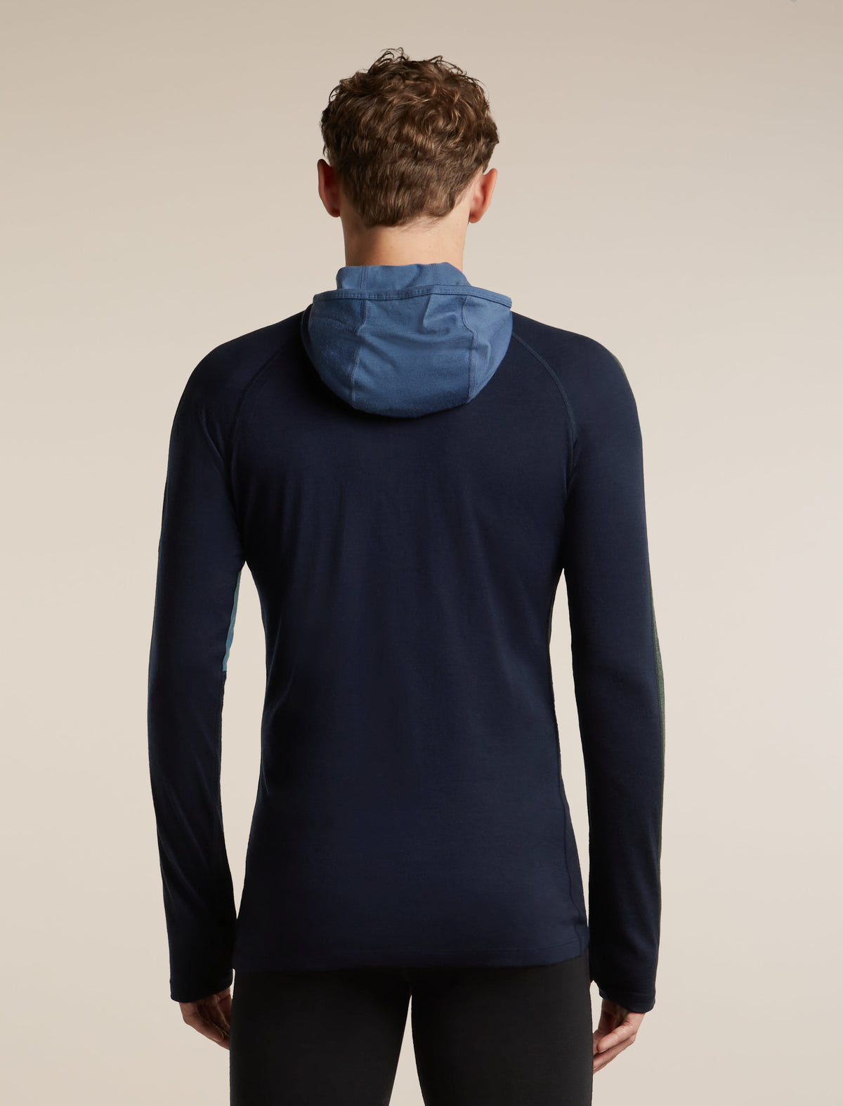 Men's Merino 200 Oasis+ Long Sleeve Thermal Half Zip Hoodie Midnight Navy/Dawn/Jet Heather - 2