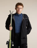 Men's Merino 200 Oasis+ Long Sleeve Thermal Half Zip Hoodie Midnight Navy/Dawn/Jet Heather - 5