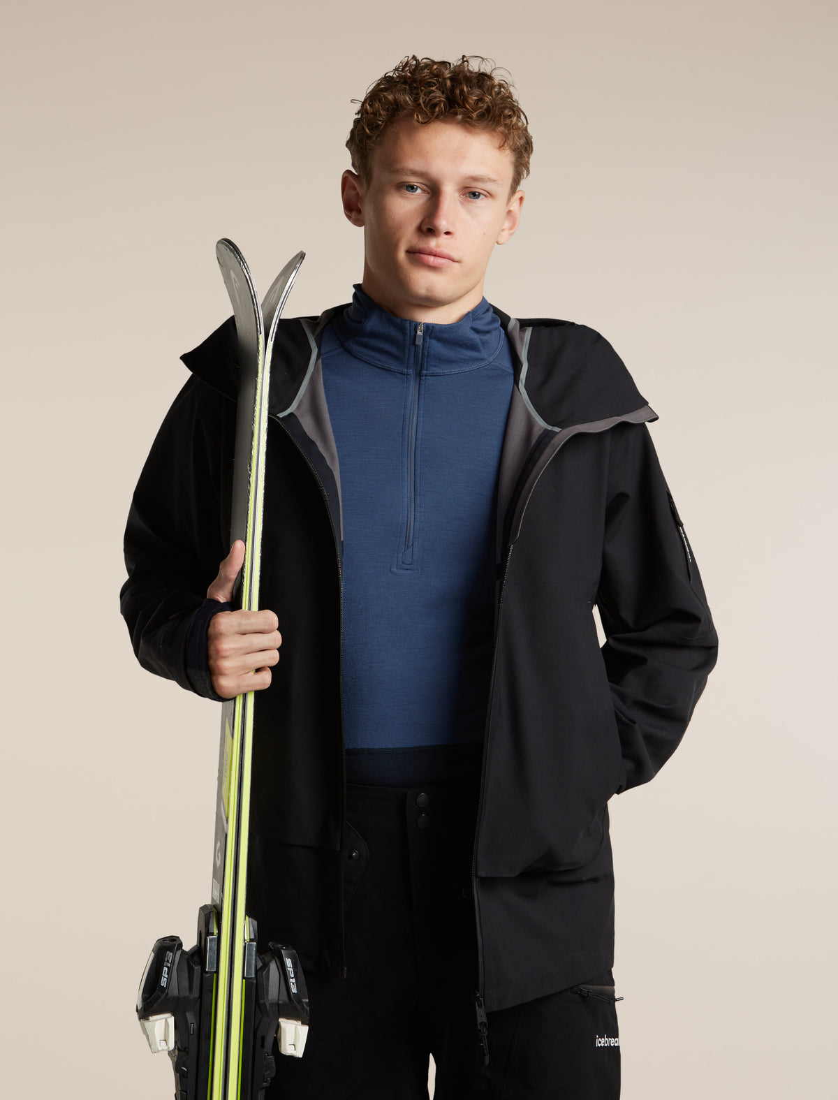 Men's Merino 200 Oasis+ Long Sleeve Thermal Half Zip Hoodie Midnight Navy/Dawn/Jet Heather - 5