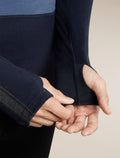 Men's Merino 200 Oasis+ Long Sleeve Thermal Half Zip Hoodie Midnight Navy/Dawn/Jet Heather - 7