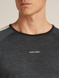 Men's Merino 200 Oasis+ Long Sleeve Crewe Thermal Top Black/Jet Heather - 6
