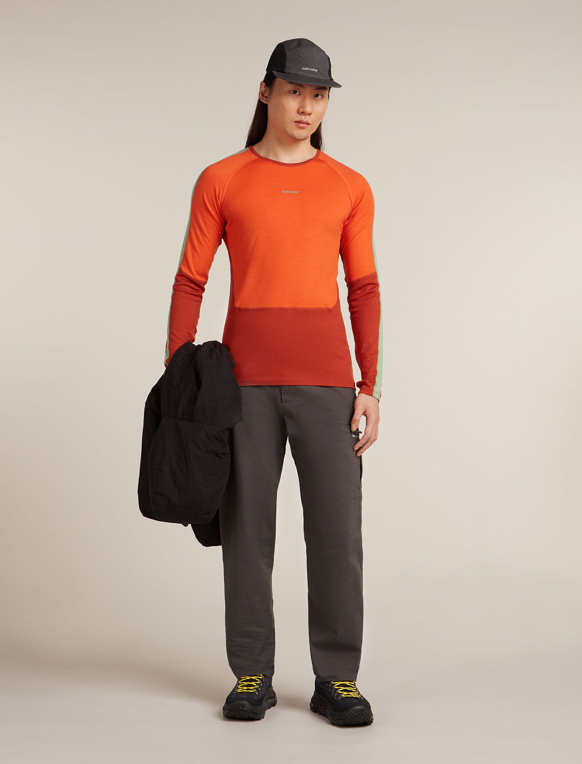 Men's Merino 200 Oasis+ Long Sleeve Crewe Thermal Top Agate/Fervid - 4