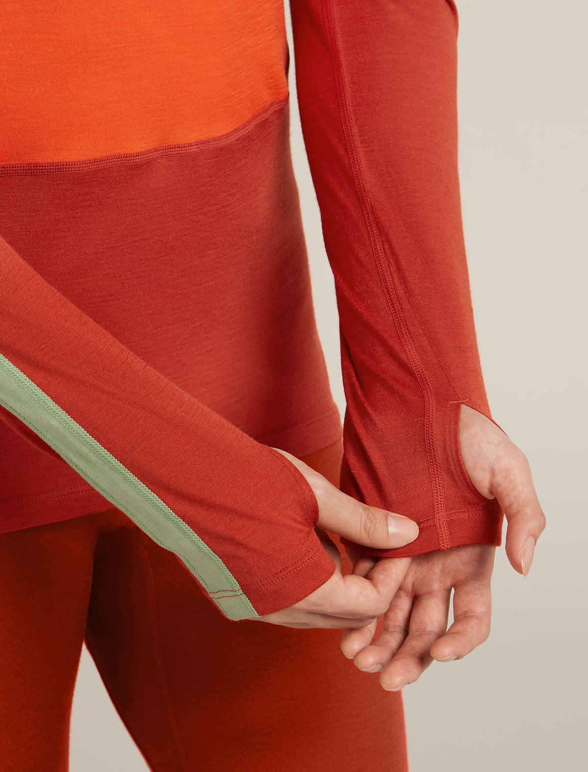 Men's Merino 200 Oasis+ Long Sleeve Crewe Thermal Top Agate/Fervid - 5