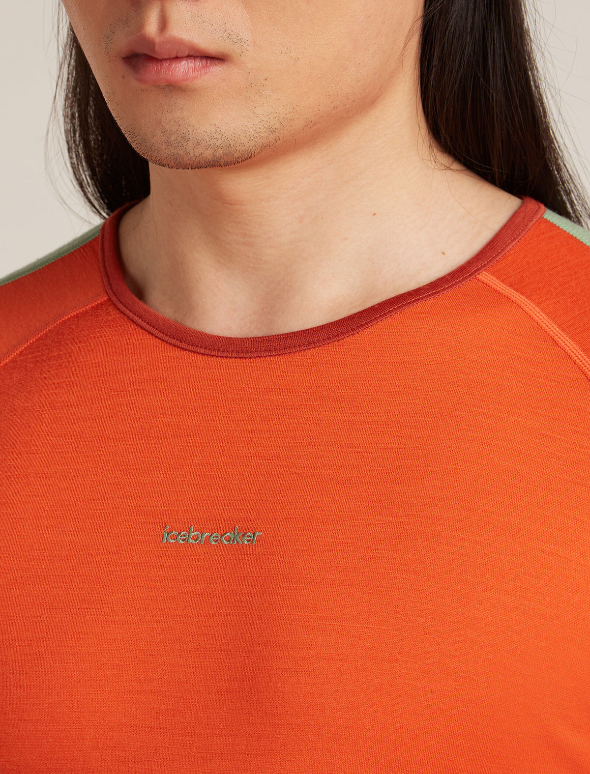 Men's Merino 200 Oasis+ Long Sleeve Crewe Thermal Top Agate/Fervid - 6