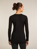 Women's Merino 200 Oasis+ Long Sleeve Crewe Thermal Top Black/Jet Heather - 2