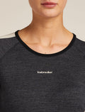 Women's Merino 200 Oasis+ Long Sleeve Crewe Thermal Top Black/Jet Heather - 5