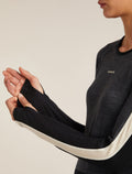 Women's Merino 200 Oasis+ Long Sleeve Crewe Thermal Top Black/Jet Heather - 6