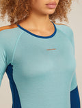 Women's Merino 200 Oasis+ Long Sleeve Crewe Thermal Top Atlantis/Hydro - 7