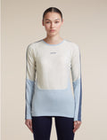 Women's Merino 200 Oasis+ Long Sleeve Crewe Zinc Blue/Ecru Heather/Dawn - 1