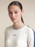 Women's Merino 200 Oasis+ Long Sleeve Crewe Zinc Blue/Ecru Heather/Dawn - 8